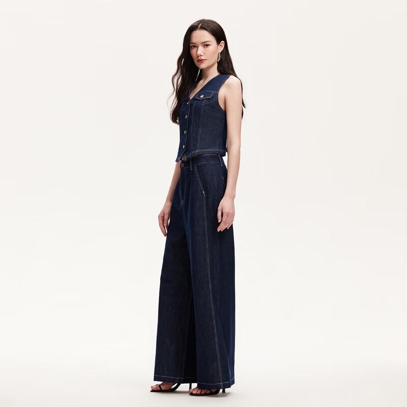 

VEROMODA Women s 2025 Wide-Leg Denim Jeans Two-Piece Set M