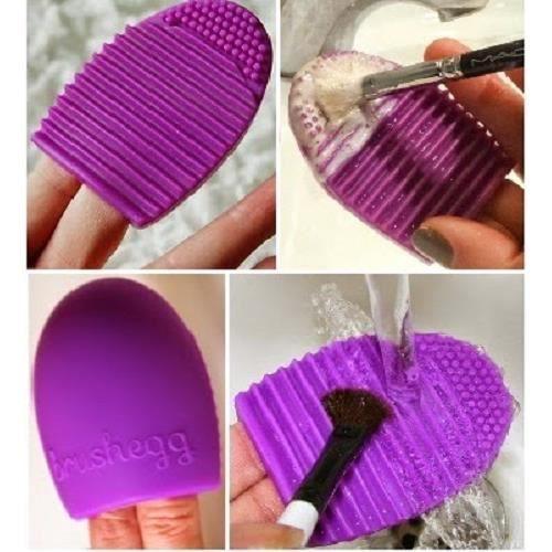 Nettoyant pinceau - Brushegg - Violet - 100% silicone - Pratique - Facile à utiliser