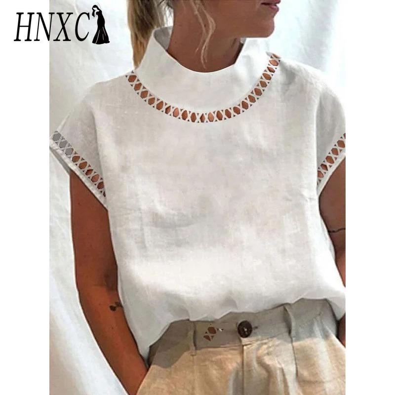 

HNXC Женская Мода Повседневные Однотонные Блузки и Рубашки с Коротким Рукавом с Принтом S белый