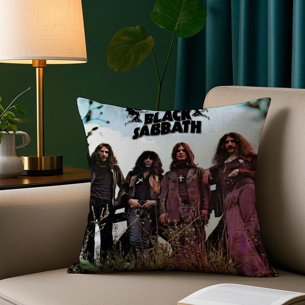 B-Black S-Sabbath Band Pillow Case Plush Fabric Soft Pillowcase Double Sided Print Sofa Cushion Cover Throw