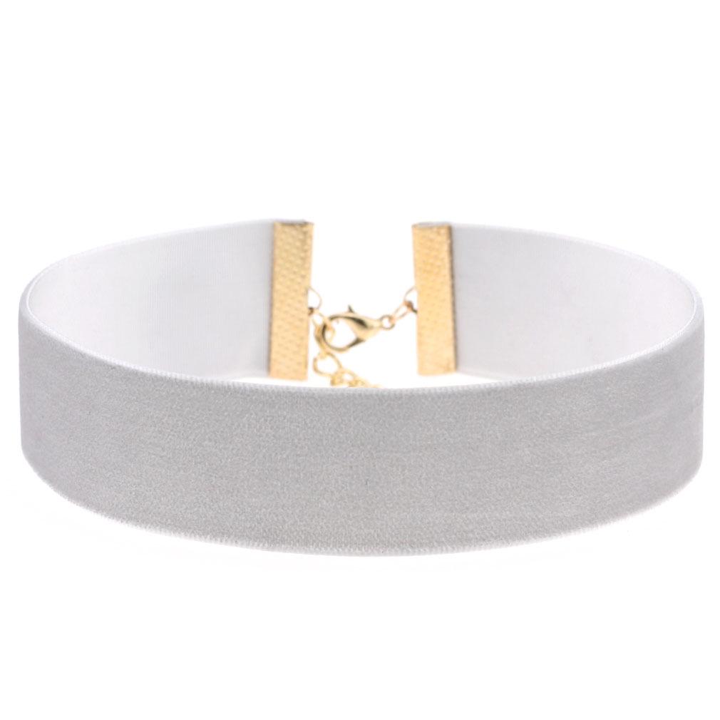 

Европейский минималистский ретро-панк-готический бархатный чокер-колье серебряный