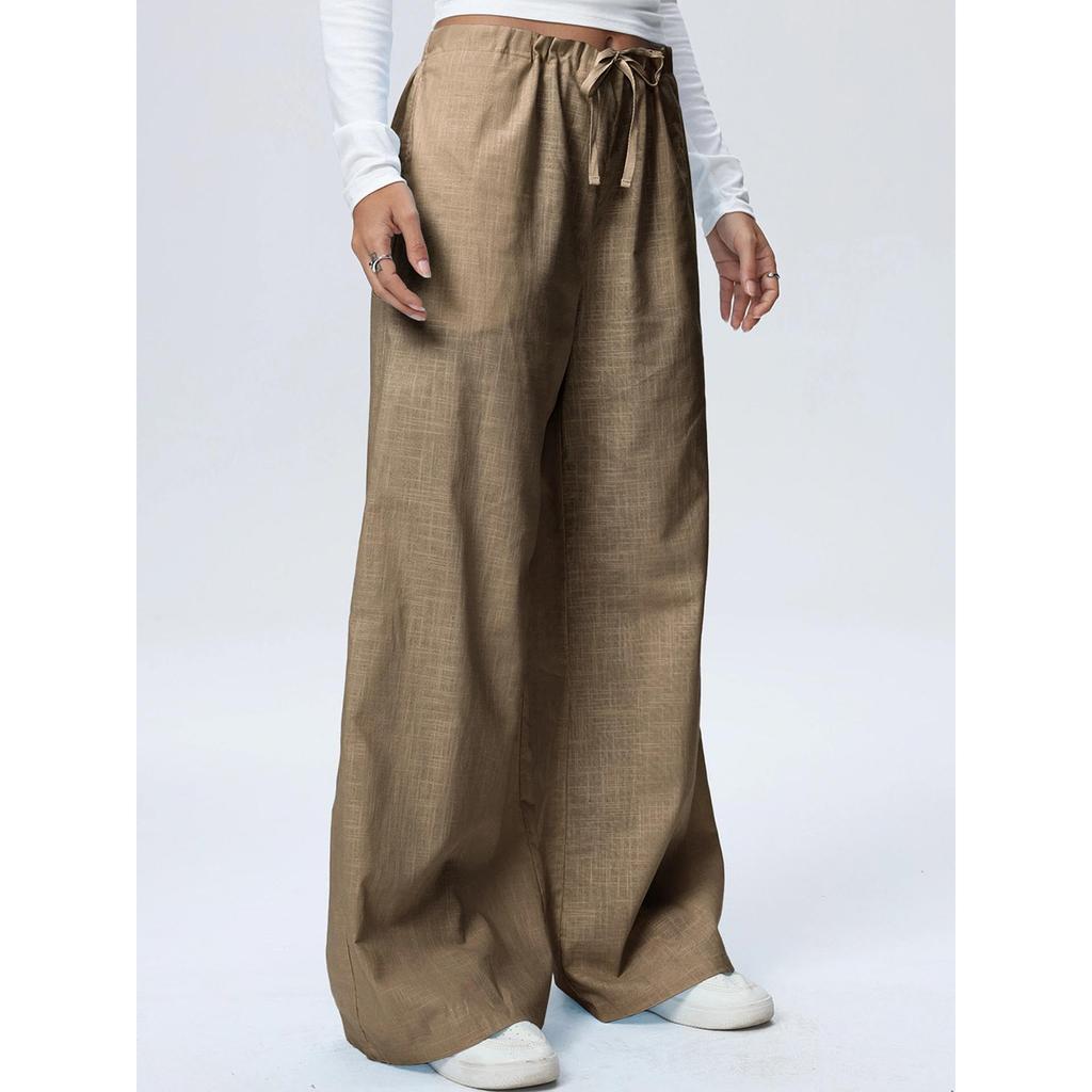 Calças Casuais e Fashion Coloridas Soltas com Bolsos para Mulheres