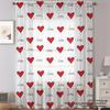 Handwritten Love Message Window Curtain Valentine Day Theme Living Room Bedroom Fresh Decorative Single Panel Polyester With Rod Pocket Washable Great