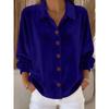 Women's Velvet Shirt - Casual Long Sleeve Collared Cardigan, Retro Velvet Blouse