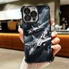 Aircraft Helicopter Formation Plating Phone Case For Iphone 16 17 Pro Max Air 16E 14 15 Plus 12 13 Mini Anti-Fall Airabag Cover