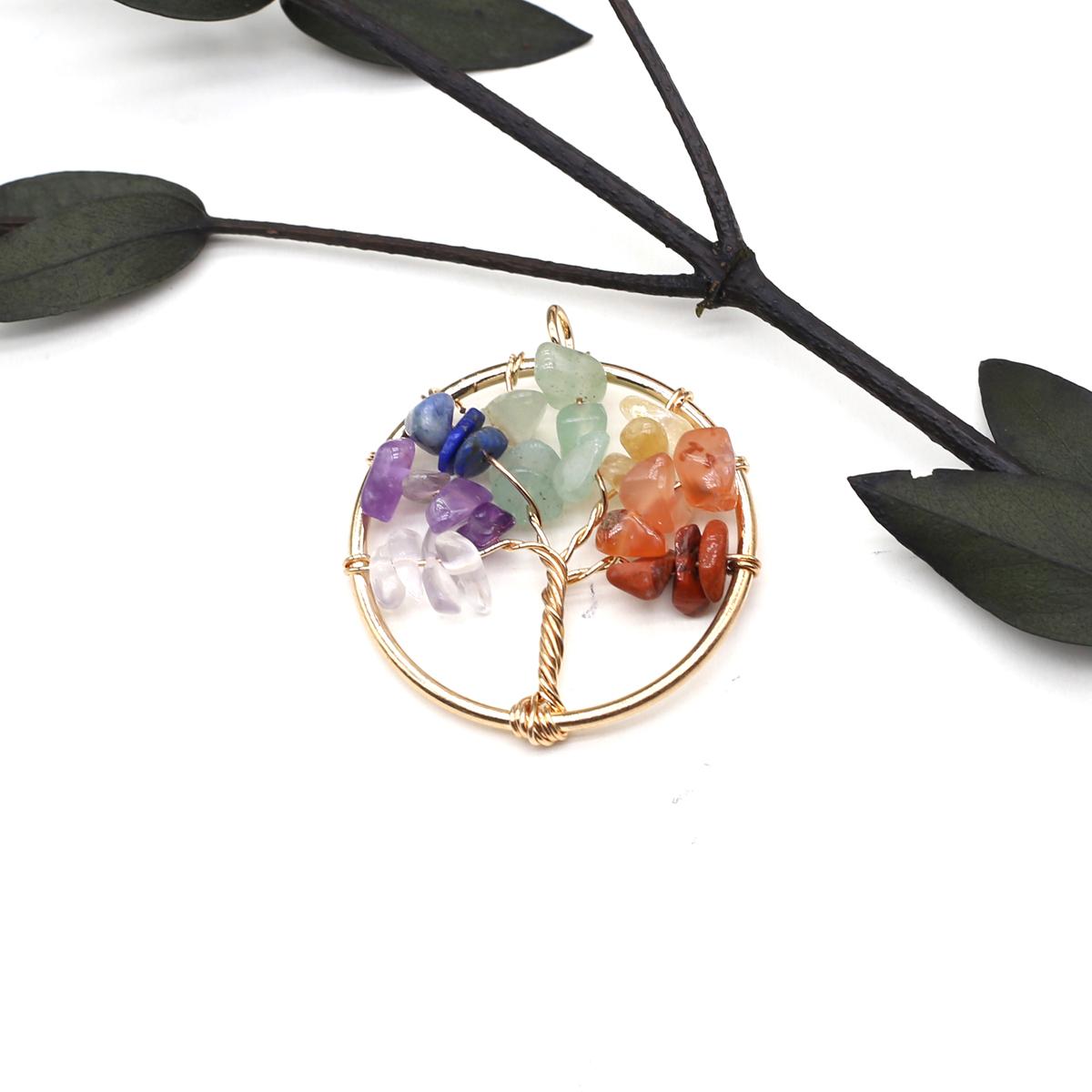 

1 шт. модный кулон из натурального камня медная проволока Древо жизни подвески для изготовления ювелирных изделий DIY ожерелье аксессуары ремесла 30x30 мм 30x30mm