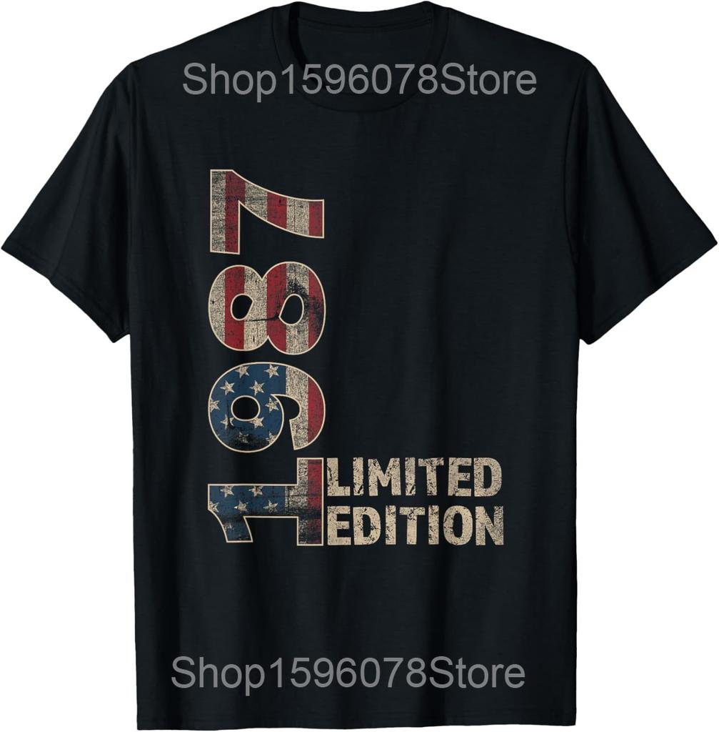 Vintage 1987 38th Birthday Gifts Men Women 38 Year Old T Shirts Humor Streetwear Tee Shirt Short Sleeve Unisex Loose Clothing