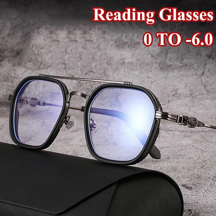 Luxury Myopia Glasses Fashion Women Transparent Eyeglasses Anti Blue Light Glasses Finish Prescription Eyewear Diopter 0 To -6.0