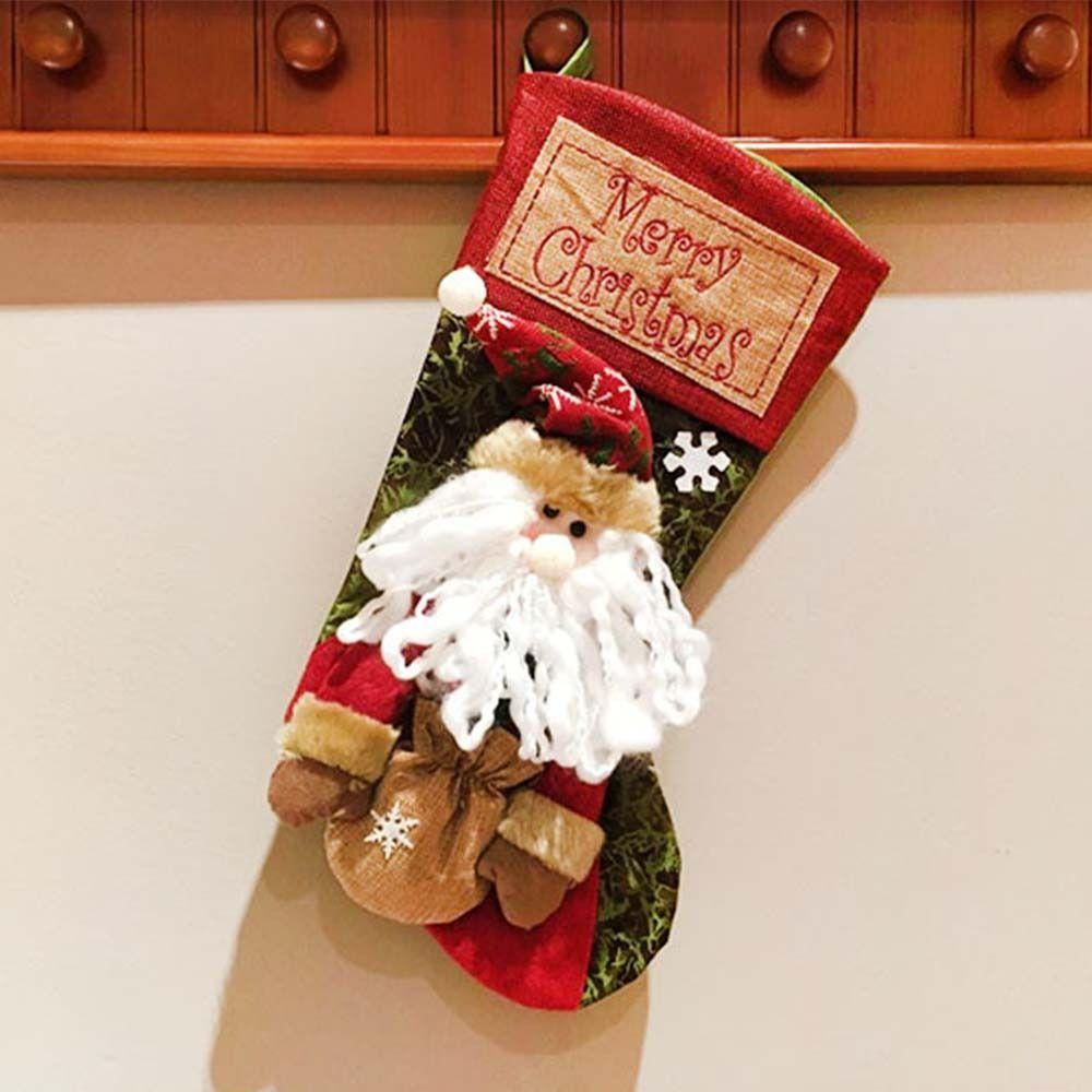 

Thickened Christmas Socks Candy Bag Christmas Tree Decorations Exquisite Christmas Gift Bag Xmas Santa Claus
