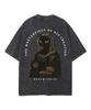 Psalm 139:14 Black Cat Mona Lisa Graphic Vintage Acid Washed T-Shirt Unisex Oversized Short Sleeve Crew Neck Retro Casual Tops