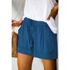 YYFS Pantaloncini sportivi a vita alta con stampa tinta unita casual alla moda da donna