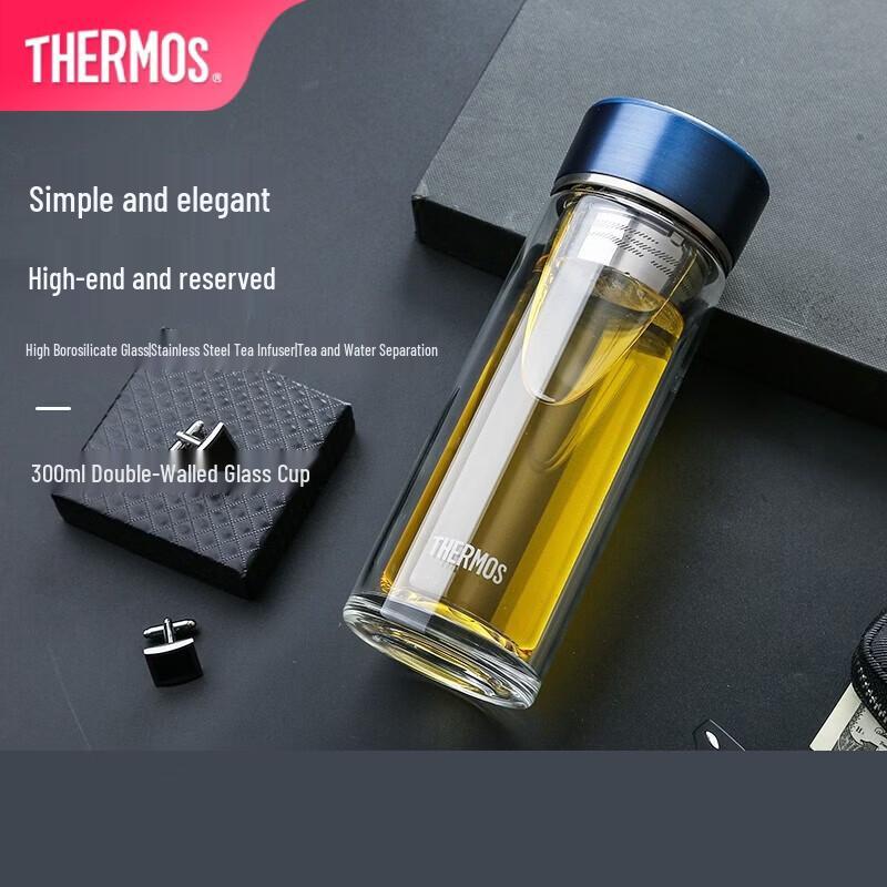 THERMOS Tea Infuser Double-Wall Glass Bottle 300ml