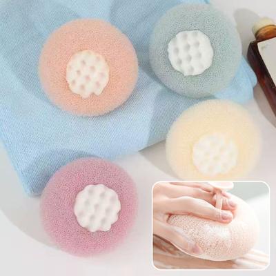 2Pcs Sunflower Bath Brush with Suction Cup Deep Exfoliating Shower Sponge 3D Honeycomb Structure Shower Scrubber