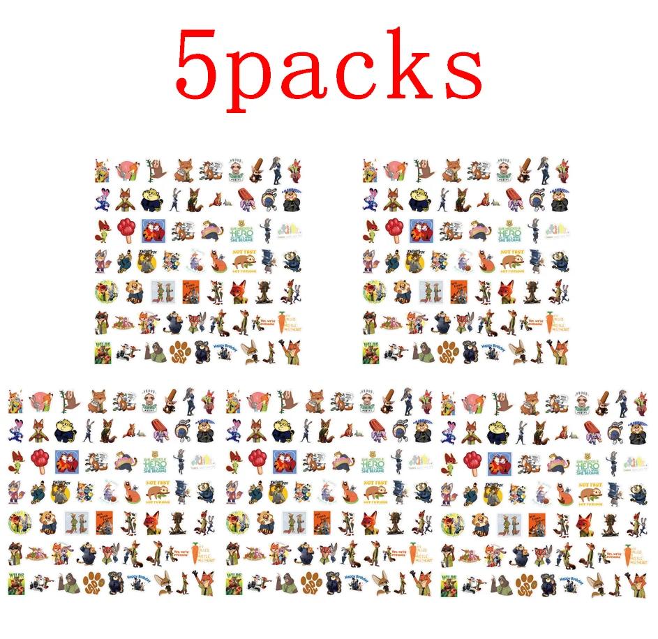 60pcs Animation Zootopia Cartoon Graffiti Stickers Decals Suitcase Laptop Computer Guitar Decoration DIY Kids Classics Toy @