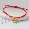 Handmade Red String Bracelet Gold Plated Zodiac Sheep Charms Adjustable Size Good Luck Gifts Daily Wear Fashion Jewelry
