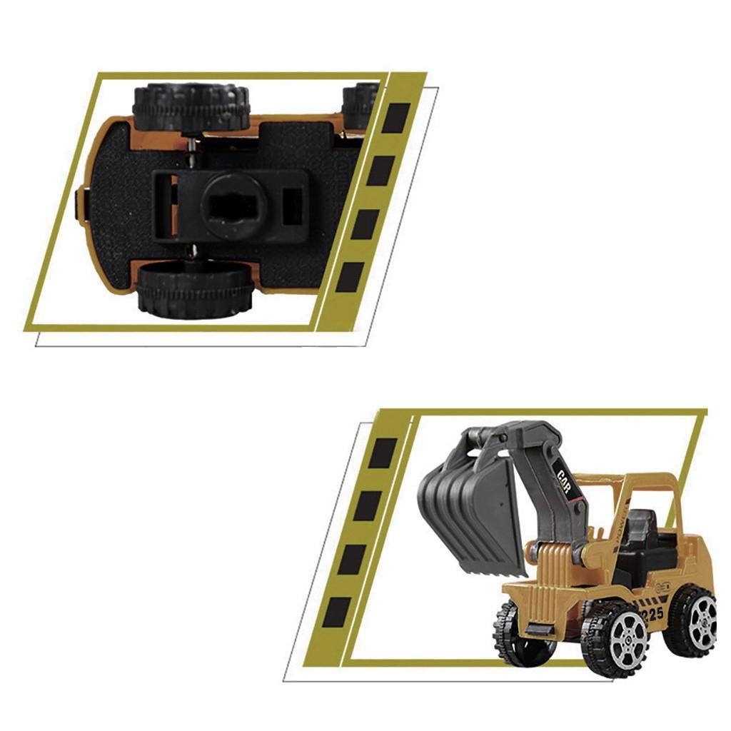 6 Pcs Play Vehicles Construction Vehicle Truck Cars Toys Set Friction Powered