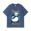 275 GSM Washed T-shirts 100% Cotton Jujutsu Kaisen V62 Panda Print Unisex Heavy Cotton T Shirt