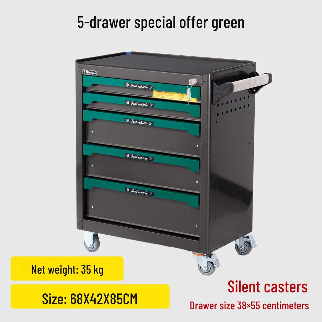 Multi-Layer Thickened Tool Cabinet with Casters for Auto Repair