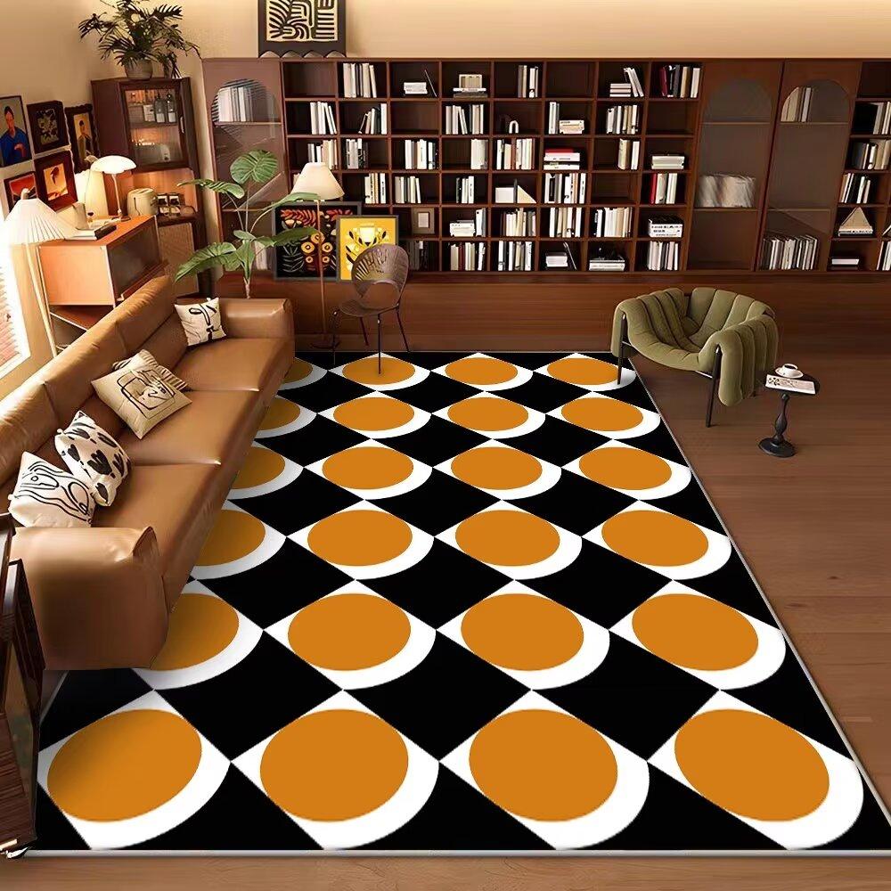 Nordic Abstract Geometrical Carpet for Living Room Decoration Fashion Study Sofa Side Floor Mat Large Area Rugs for Bedroom Soft