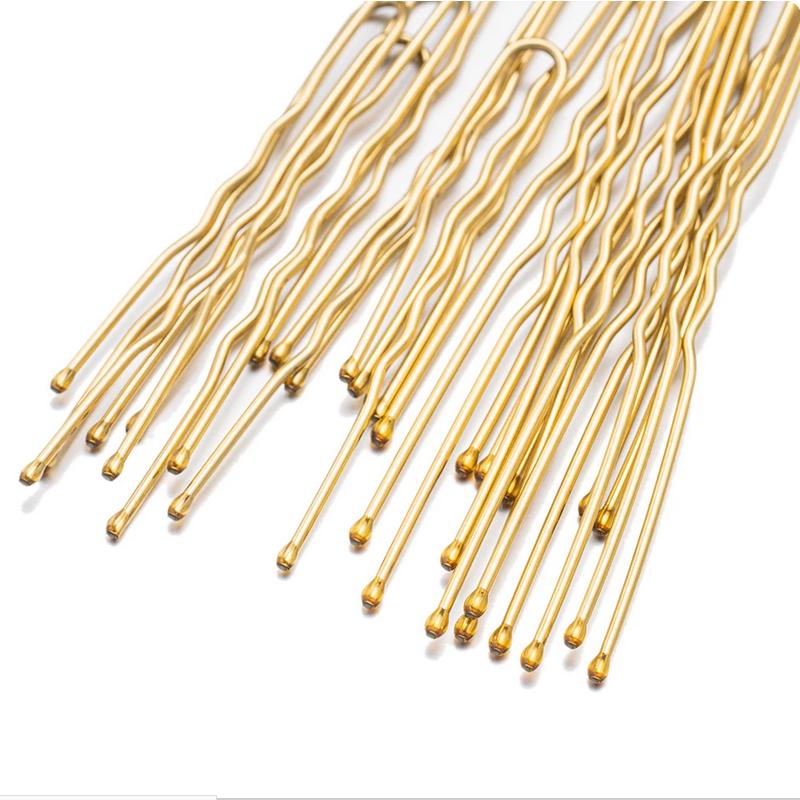 50PCS U Shaped Alloy Hairpins Waved Hair Clips Metal Black Bobby Pins Barrettes Bridal Hairstyle Tools Hairpin  Gifts