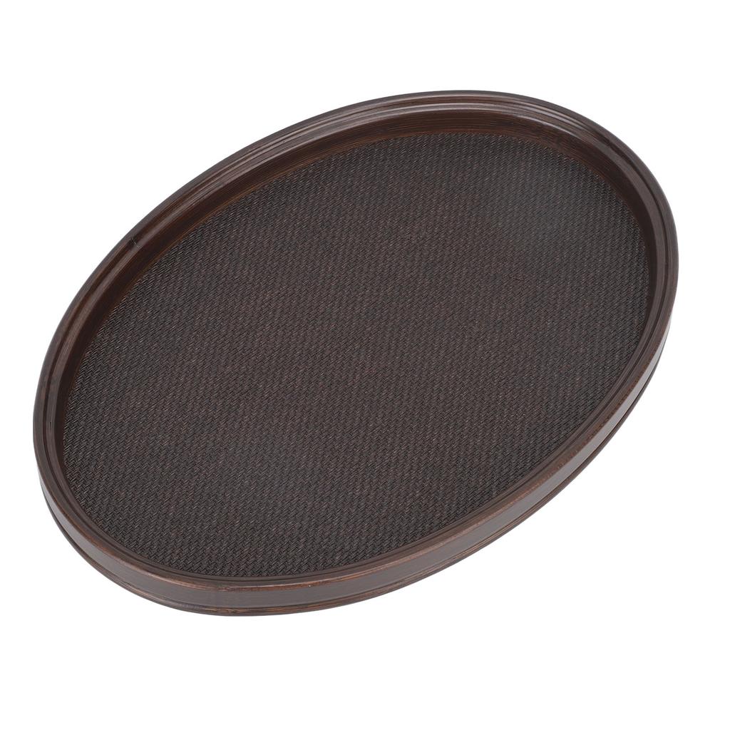 Tea Tray Bamboo Wood Serving Tray Large Space Japanese Minimalist Vintage Serving Board for Tea Dessert Food Dinner Oval