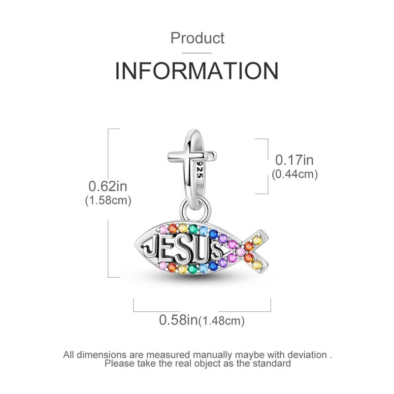 Charmscopperholy Light Jesus And Fish Beads Fit Plataoriginal Braceletwomen Jewellery Making Diy Gifts