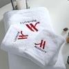 5 Star Hotel Face Hand Bath Towel Set 100% Cotton White Custom Logo Quick Dry Woven Solid Color Square Design