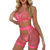 New Sex Underwear, Sexy Net Hole Garter Sex Underwear Multi-piece Set