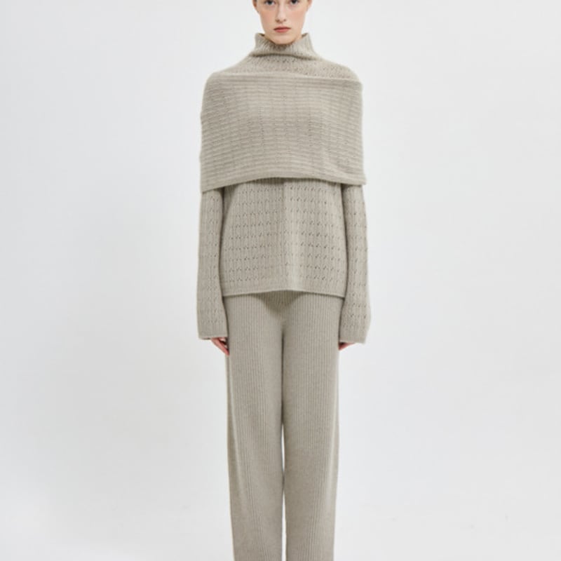 

a HAUTE BABY RACCOON YARN KNIT SCARF (WARM BEIGE) WARM BEIGE