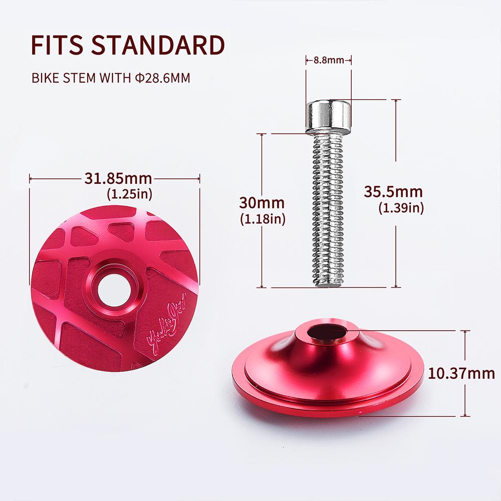 Bicycle Headset Cap MTB Road Bike Stem Headset Top Cap Cover CNC with Screw for 28.6mm Fork Head Tube Cycling Accessories