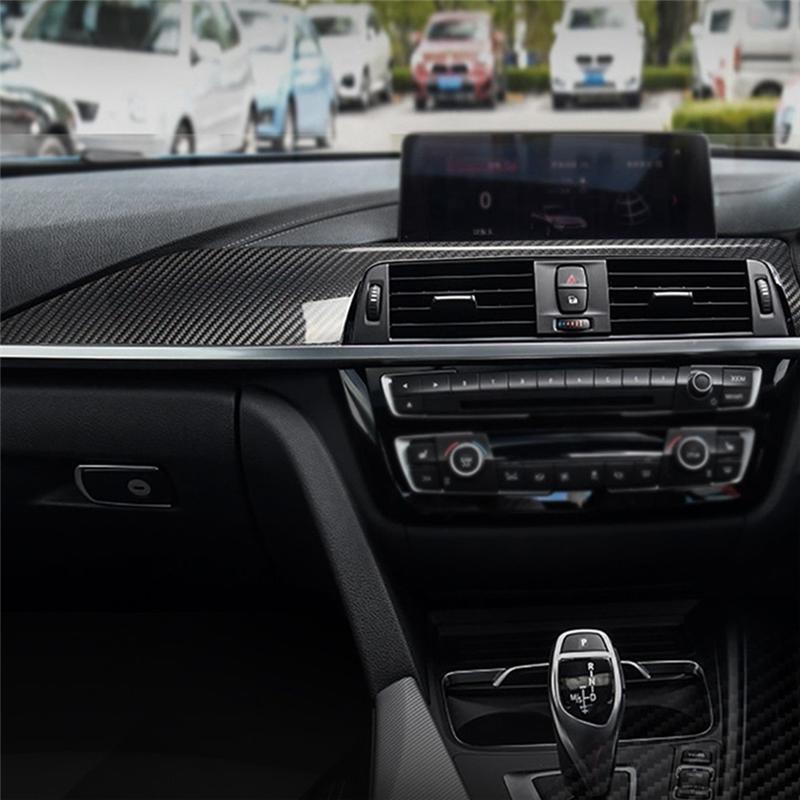 Ac29-Trim Strip Air Condition Outlet Panel Dashboard Cover Stickers Real Carbon Fiber For BMW 3 4 Series GT F30 F32 F34 RHD