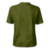 Women’s Fashion Solid Pattern Henley Button Neck Short Sleeve Cotton Linen Shirt for Casual and Daily Wear