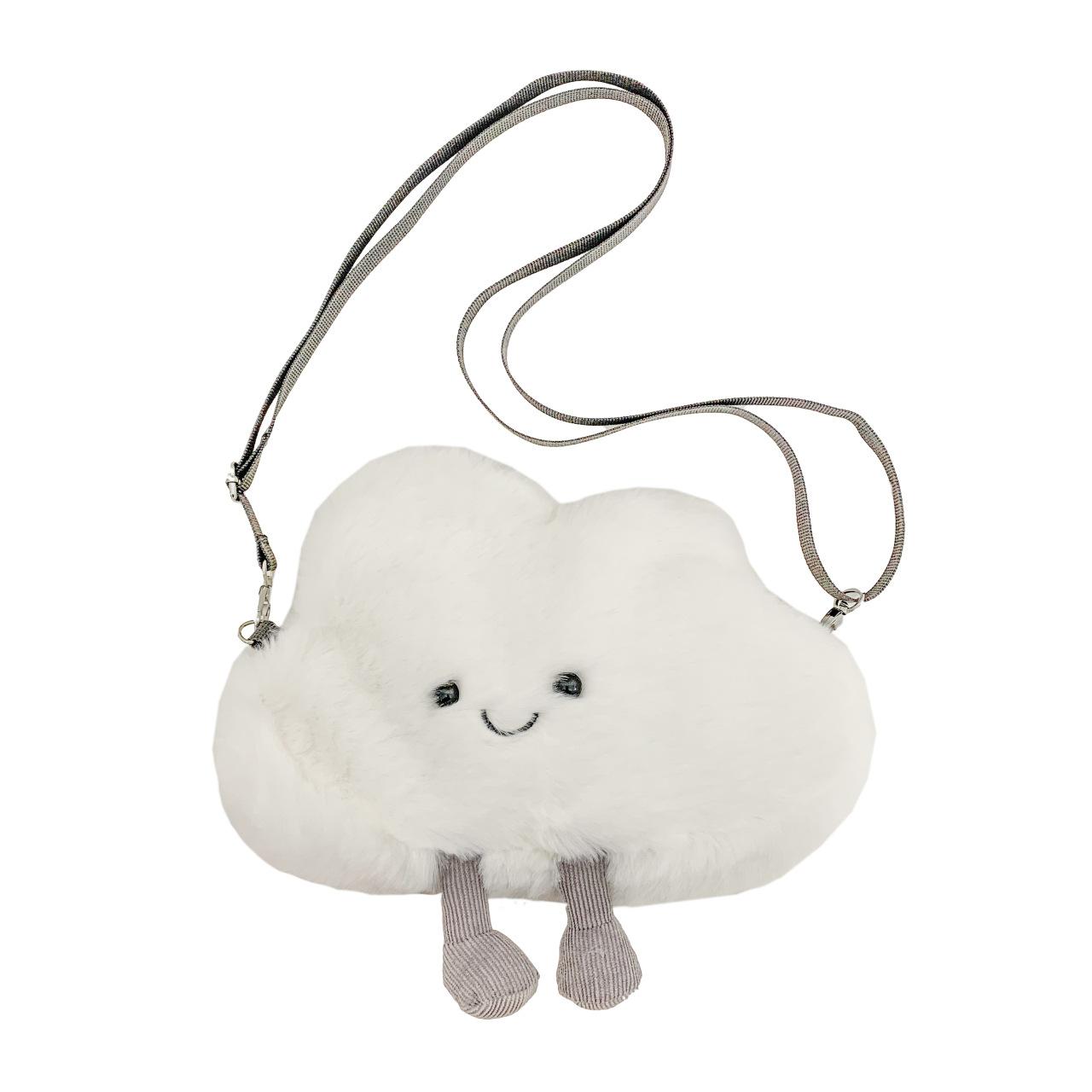 Cartoon Japanese Style Cute Cloud Plush Crossbody Bag Ins Small Fresh Cloud Plush Shoulder Bag Girls Birthday Gift Storage Bag