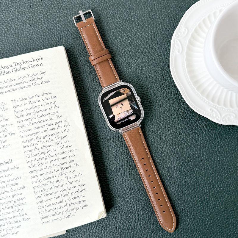 Äkta läderarmband för Redmi Watch 4/5 - Slitstarkt klockarmband med spänne och spetsig ände Ersättningsarmband på Redmi Watch 4/ Redmi Watch 5