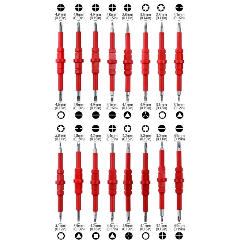 Professional 34pc Magnetic Screwdriver Kit Interchangeable Double Heads 3 Way Ratchet System Ergonomic Nonslip Handle