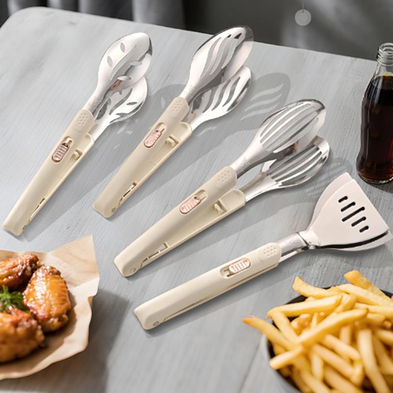 Stainless Steel Food Tongs Household Kitchen Thickened Heat-resistant Steak Tongs Food Buffet Barbecue Roasted Meat Bread Clips