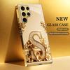 Pattern letter S electroplated glass phone case suitable for Samsung Galaxy S26 S25 S24 S22 S21 S20 FE/Ultra/Plus5G anti drop