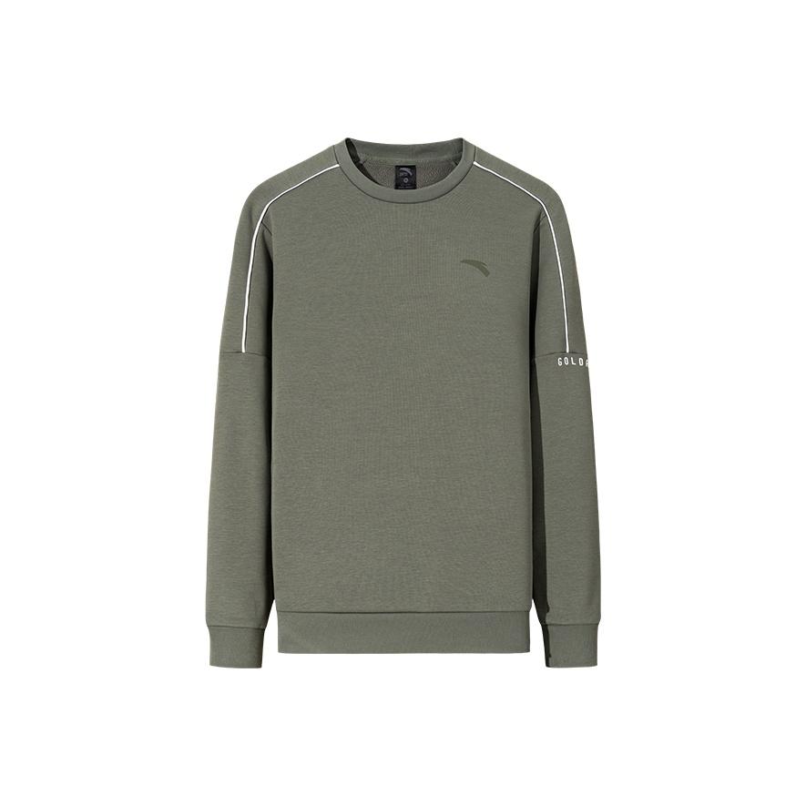 ANTA Men s Basic Logo Crew Neck Sweatshirt Army Green 952547713-2 XL