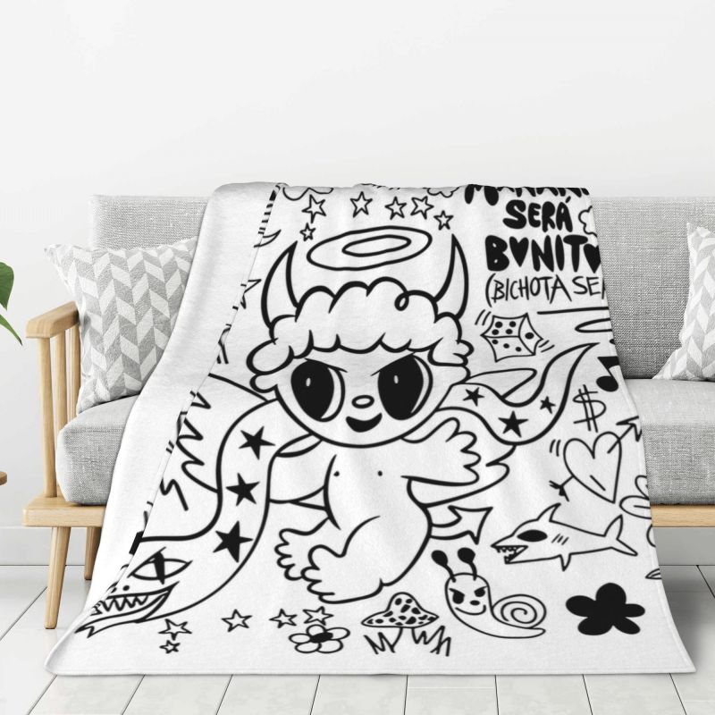Custom Reggae Ainger Bichota Season Karol G Blankets Warm Flannel Throw Blanket for Bedding Travel Sofa
