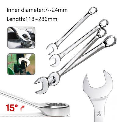 Dual-use Plum Blossom Open End Ratchet Wrench 7MM-24MM Combination Spanners Nut Cutter Combined Key Repair Hand Tools