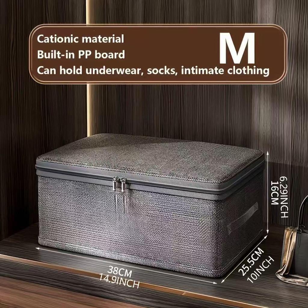 Lockable Cationic Storage Box with Lid - Large, Foldable Organizer for Home, Toys, Clothes