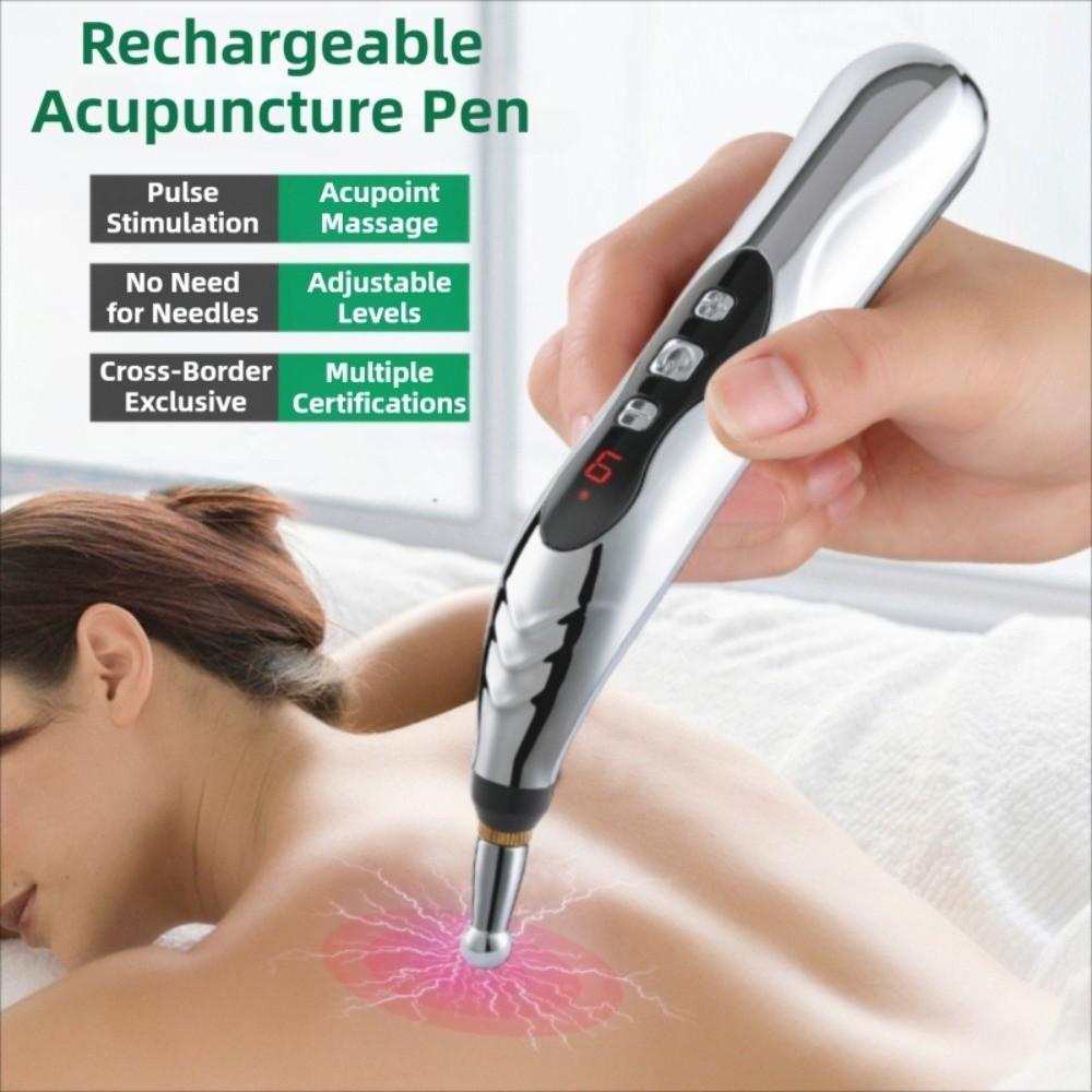 Acupuncture Electronic Acupuncture Pen 5 Heads Meridian Pen Press Tool Electric Massage Pen Arm