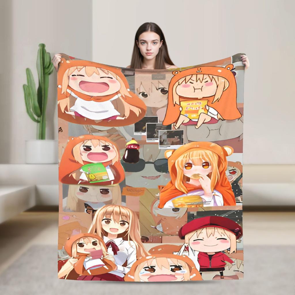Himouto Umaru Chan Anime Flannel Blankets Super Soft Throw Blanket for Couch Chair Street Trend Bedspread Sofa Bed Cover