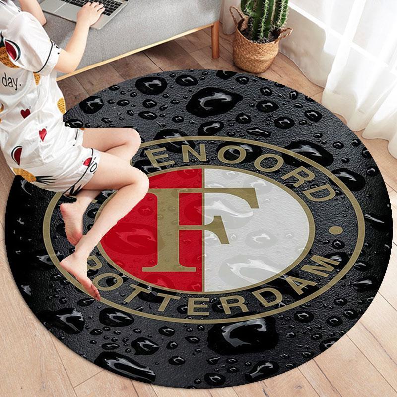 Feyenoord Round Area Rug,Carpet Rug for Living Room Bedroom Sofa Playroom Decor,Non-slip Floor Mat