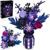1218PCS Dark Romance Gothic Bouquet Building Blocks Flower With Vase Model Educational DIY Home Decoration Gift For Kids Adults