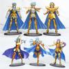 Cheap  Anime Gold Saint Seiya Aquarius Aries Pisces  Aquarius Cancer Leo PVC Action Figure Collectible Model Toy 19-21cm