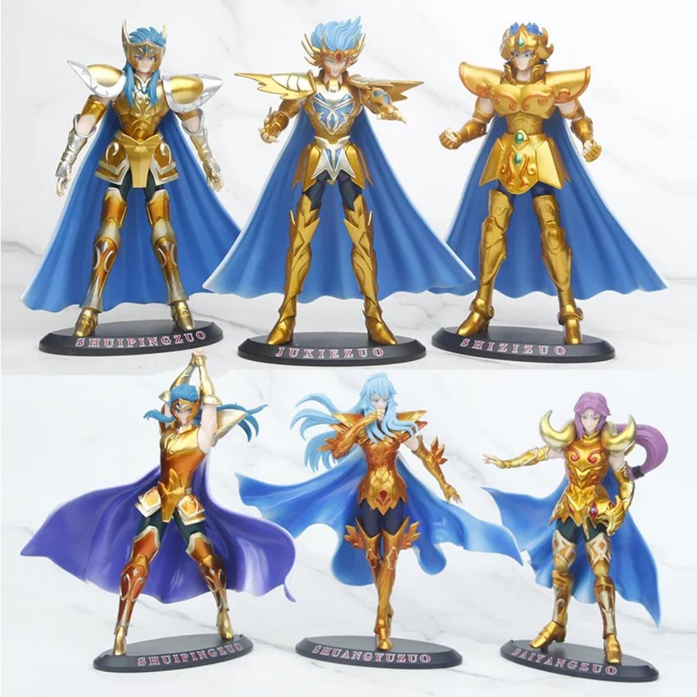 Cheap Anime Gold Saint Seiya Aquarius Aries Pisces Aquarius Cancer Leo PVC Action Figure Collectible Model Toy 19-21cm