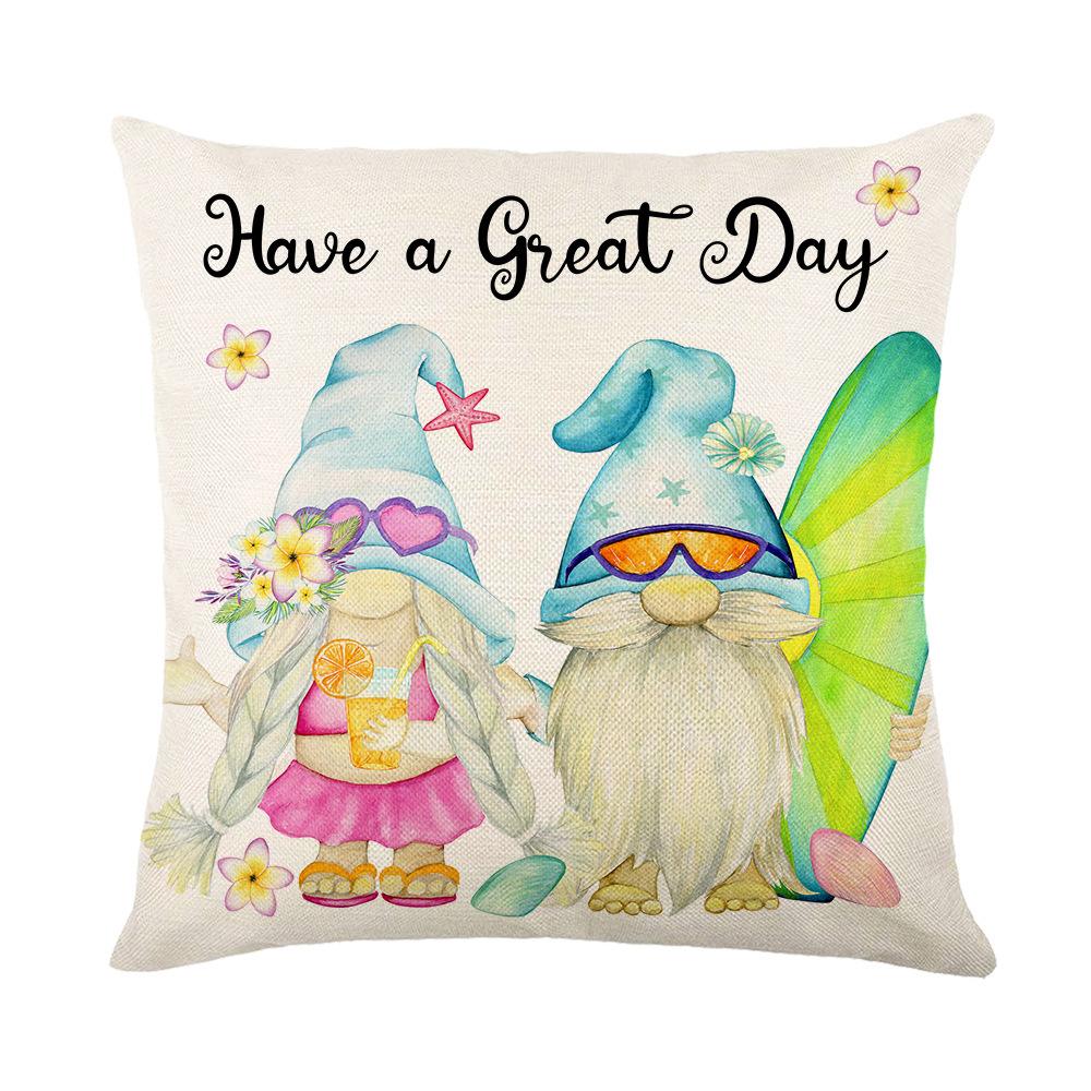 Summer Ocean Series Starfish Printed Linen Pillow Cover