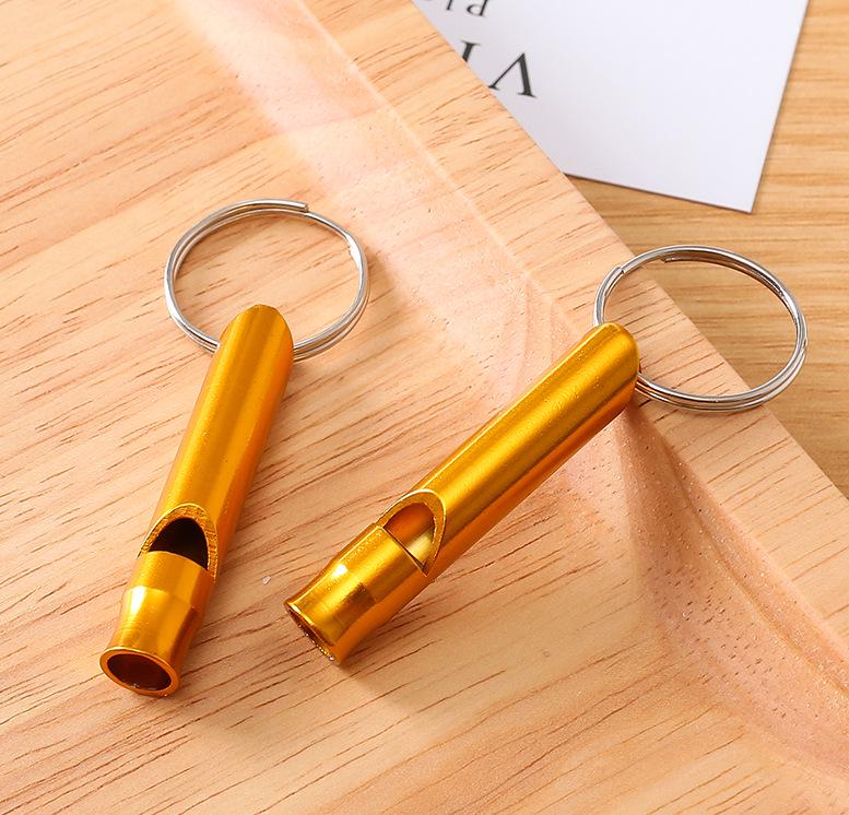 Dual-Frequency Aluminum Survival Whistle with Double Tubes for Outdoor Rescue
