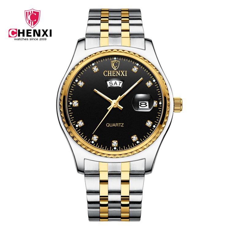 Chenxi 8204 New Style Fation Unisex Quartz Watch Best Power Steel Band Waterproof Date Display Simple Couple Reloj Watch